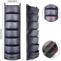 Sacs De Plantation Murale Sacs à Plantes Sac De Culture Pour Plantation Suspendue Noire 7 Poches -Promos Jardin Noble Magasin 81307271 5