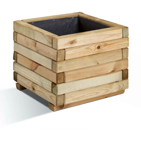 Bacs à Fleurs STOCKHOLM Carré 28L 3 Bacs à Fleurs STOCKHOLM Carré 28L