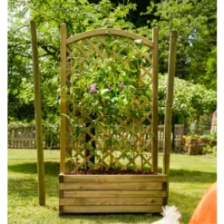 Bac à Fleurs Treillis Arc - 65 L -Promos Jardin Noble Magasin 8230045 2