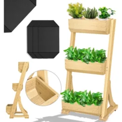 KESSER® Plate-bande SurĂ©levĂ©e Avec Ă©tages Premium Jardinière Étagère En Escalier Pour Fleurs Étagère En Escalier Pour Plantations - Potager Parterre D’herbes Pots Plate-bande Sous Bâche Parterre Bac Ă