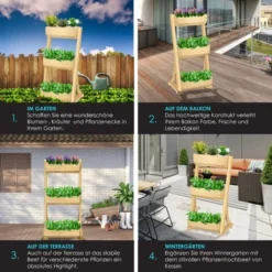 KESSER® Plate-bande Surélevée Avec étages Premium Jardinière Étagère En Escalier Pour Fleurs Étagère En Escalier Pour Plantations - Potager Parterre D’herbes Pots Plate-bande Sous Bâche Parterre Bac à -Promos Jardin Noble Magasin 82411577 3 1