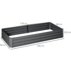 OUTSUNNY Carré Potager De Jardin Avec Tuteur Modulable Acier Vert Foncé - Tôle D'acier Ondulée Gris Clair -Promos Jardin Noble Magasin 82629642 3