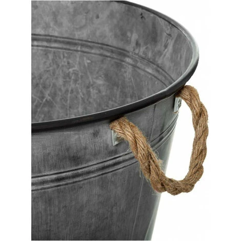 ATMOSPHERA Pot De Fleur En Zinc Style Vintage - Gris - D 49,5 X P 41 Cm - Livraison Gratuite 4 ATMOSPHERA Pot De Fleur En Zinc Style Vintage - Gris - D 49,5 X P 41 Cm - Livraison Gratuite – Image 2