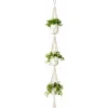 Macramé Plant Hanger 3 Tier Intérieur Extérieur Panier à Planter Suspendu Corde De Coton With Beads 177cm -Promos Jardin Noble Magasin 83693928 1
