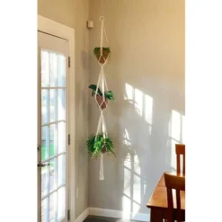 Macramé Plant Hanger 3 Tier Intérieur Extérieur Panier à Planter Suspendu Corde De Coton With Beads 177cm 9 Macramé Plant Hanger 3 Tier Intérieur Extérieur Panier à Planter Suspendu Corde De Coton With Beads 177cm -Promos Jardin Noble Magasin 83693928 3