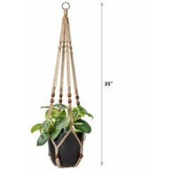 Cintre Pour Plante Panier Suspendu Pour Jardinière Intérieure Support De Pot De Fleur Corde De Jute With Beads 89cm 9 Cintre Pour Plante Panier Suspendu Pour Jardinière Intérieure Support De Pot De Fleur Corde De Jute With Beads 89cm -Promos Jardin Noble Magasin 83693965 3