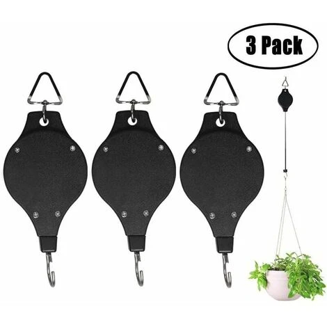 Poulie Pour Plantes Robuste Et Facile à Atteindre Rétractable Poulie Pour Plantes Suspension Pour Suspendre Les Crochets De Paniers De Fleurs Pour Paniers De Jardin 3Pcs 3 Poulie Pour Plantes Robuste Et Facile à Atteindre Rétractable Poulie Pour Plantes Suspension Pour Suspendre Les Crochets De Paniers De Fleurs Pour Paniers De Jardin 3Pcs