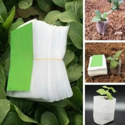 500 Pcs Sacs à Plantes Non Tissé, Sacs Biodégradables Tissu Non Tissé Pour Plantes Semis Sacs De Croissance D'élevage Pour Les Tomates, Les Fleurs, Les Plantes Et Plus - Blanc - 8 × 10 Cm, Versailles -Promos Jardin Noble Magasin 83755131 4