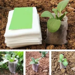 500 Pcs Sacs à Plantes Non Tissé, Sacs Biodégradables Tissu Non Tissé Pour Plantes Semis Sacs De Croissance D'élevage Pour Les Tomates, Les Fleurs, Les Plantes Et Plus - Blanc - 8 × 10 Cm, Versailles -Promos Jardin Noble Magasin 83755131 5