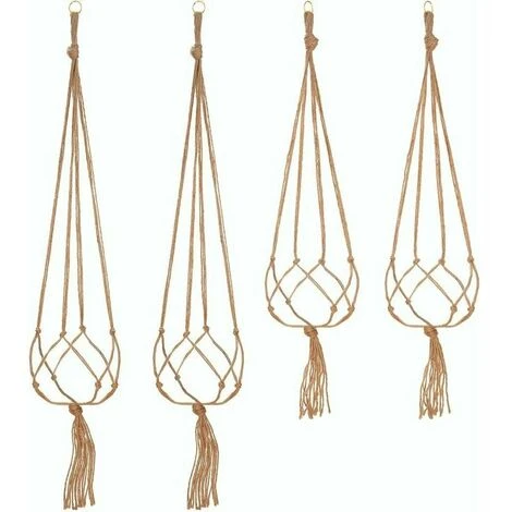 Lot De 4 Suspension Corde Plante Macramé Porte Pot Suspendu Plante Cintre Intérieur Extérieur Décoration Du Jardin Avec - 2 Pièces 105 Cm Et 2 Pièces 90 Cm, 4 Pieds 3 Lot De 4 Suspension Corde Plante Macramé Porte Pot Suspendu Plante Cintre Intérieur Extérieur Décoration Du Jardin Avec - 2 Pièces 105 Cm Et 2 Pièces 90 Cm, 4 Pieds