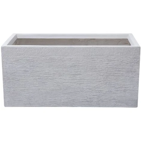 Jardinière Cache-Pot Blanc Effet Pierre En Mélange De Fibres 37 X 80 X 38 Cm Bac à Fleurs Au Design Moderne Idéal Pour Extérieur Et Intérieur Beliani 3 Jardinière Cache-Pot Blanc Effet Pierre En Mélange De Fibres 37 X 80 X 38 Cm Bac à Fleurs Au Design Moderne Idéal Pour Extérieur Et Intérieur Beliani