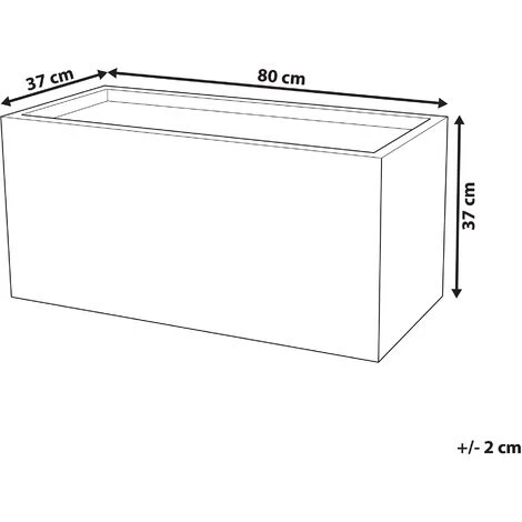 Jardinière Cache-Pot Blanc Effet Pierre En Mélange De Fibres 37 X 80 X 38 Cm Bac à Fleurs Au Design Moderne Idéal Pour Extérieur Et Intérieur Beliani 5 Jardinière Cache-Pot Blanc Effet Pierre En Mélange De Fibres 37 X 80 X 38 Cm Bac à Fleurs Au Design Moderne Idéal Pour Extérieur Et Intérieur Beliani – Image 3