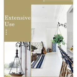 Lot De 2 Supports Pour Plantes Suspendues, 12 Pouces Suspension Mural Crochet Plante En Métal, Suspension D'Accessoires Pour Plantes Antirouille Et Robuste En Forme D'oiseaux, Noir， -Promos Jardin Noble Magasin 85351600 3