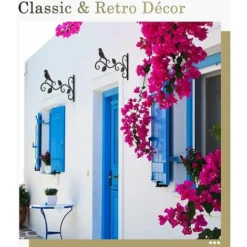 Lot De 2 Supports Pour Plantes Suspendues, 12 Pouces Suspension Mural Crochet Plante En Métal, Suspension D'Accessoires Pour Plantes Antirouille Et Robuste En Forme D'oiseaux, Noir， -Promos Jardin Noble Magasin 85351600 4