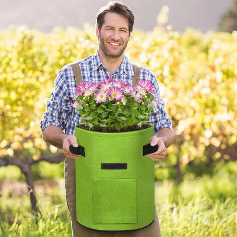 AUFUN 3X Sacs De Plantation Pour Pommes De Terre 10 Gall, 38 L, Réutilisables, Pour La Culture Des Fraises, Carottes, Tomates, Fleurs (35 X 40 Cm, Vert) 6 AUFUN 3X Sacs De Plantation Pour Pommes De Terre 10 Gall, 38 L, Réutilisables, Pour La Culture Des Fraises, Carottes, Tomates, Fleurs (35 X 40 Cm, Vert) – Image 4