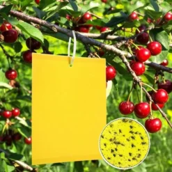 50 Pièges à Insectes, Papier Collant Double Face, Jaune Sticky Papiers Pour Blanc Feuille De Mouches, Les Pucerons, Mineur Avec Des Liens Torsadés,15cm X 20 Cm