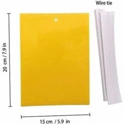 50 Pièges à Insectes, Papier Collant Double Face, Jaune Sticky Papiers Pour Blanc Feuille De Mouches, Les Pucerons, Mineur Avec Des Liens Torsadés,15cm X 20 Cm -Promos Jardin Noble Magasin 85560502 5