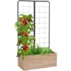 Jardinière En Bois JESSY 80 X 30 CM Avec Treillis Carré Potager -Promos Jardin Noble Magasin 85562539 1