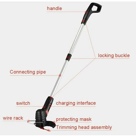 Débroussailleuse Électrique Sans Fil,Coupe Bordure Sans Fil Avec Lame,Outillage De Jardin Motorisé,Coupe Gazon Batterie Dans Jardin,avec Un Poteautélescopique,pour Pelouses La Coupe De Jardin 4 Débroussailleuse Électrique Sans Fil,Coupe Bordure Sans Fil Avec Lame,Outillage De Jardin Motorisé,Coupe Gazon Batterie Dans Jardin,avec Un Poteautélescopique,pour Pelouses La Coupe De Jardin – Image 2