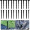 Lot De 60 Piquets D'ancrage Au Sol Avec Ardillon En Plastique Noir Très Résistant Pour La Fixation Des Mauvaises Herbes - 12 Cm