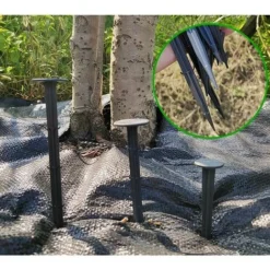 Lot De 60 Piquets D'ancrage Au Sol Avec Ardillon En Plastique Noir Très Résistant Pour La Fixation Des Mauvaises Herbes - 12 Cm -Promos Jardin Noble Magasin 86035341 2