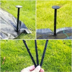 Lot De 60 Piquets D'ancrage Au Sol Avec Ardillon En Plastique Noir Très Résistant Pour La Fixation Des Mauvaises Herbes - 12 Cm -Promos Jardin Noble Magasin 86035341 3