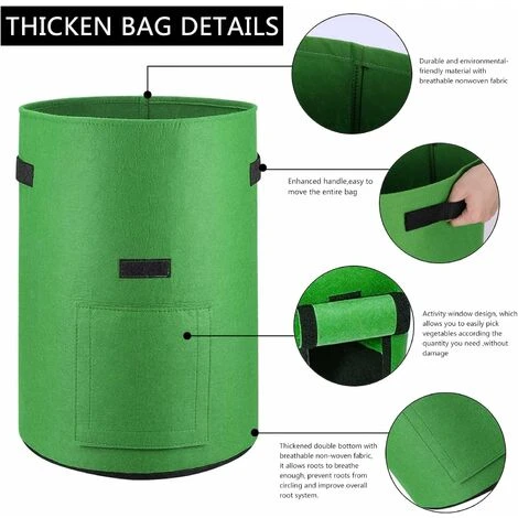 COUCOU Sac De Culture De Jardin 3 Pièces Sac De Culture Respirant Sac De Culture De Pommes De Terre Avec Fenêtre. 5 COUCOU Sac De Culture De Jardin 3 Pièces Sac De Culture Respirant Sac De Culture De Pommes De Terre Avec Fenêtre. – Image 3