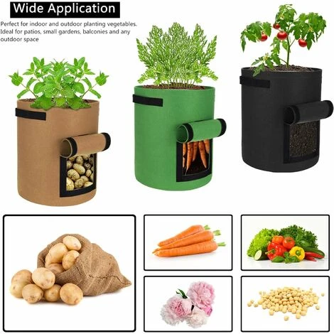 COUCOU Sac De Culture De Jardin 3 Pièces Sac De Culture Respirant Sac De Culture De Pommes De Terre Avec Fenêtre. 6 COUCOU Sac De Culture De Jardin 3 Pièces Sac De Culture Respirant Sac De Culture De Pommes De Terre Avec Fenêtre. – Image 4