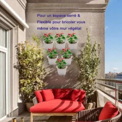 Promo Suspendu Mural 6 Pots De Fleurs Simples - 100% Plastique Recyclé Sans BPA, Gratuit Pour Bricoler Votre Décoration Colorée Pour Le Jardin Maison (coloré) à La Fois Intérieur Et Extérieur -Promos Jardin Noble Magasin 86491922 5