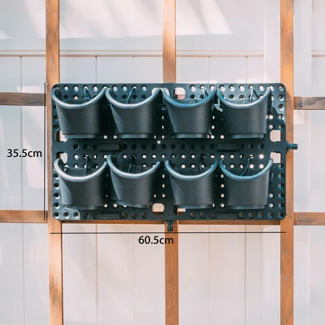 JARDINIÈRE VERTICALE Brevetée, Mur Vert Suspendu Extensible Avec Système De Micro Goutteur Intégré - Pot De Fleurs, Pot De Fleurs D'extérieur 100% Plastique Recyclé Sans BPA Noir 4 JARDINIÈRE VERTICALE Brevetée, Mur Vert Suspendu Extensible Avec Système De Micro Goutteur Intégré - Pot De Fleurs, Pot De Fleurs D'extérieur 100% Plastique Recyclé Sans BPA Noir – Image 2