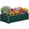 OUTSUNNY Carré Potager De Jardin Dim. 120L X 60l X 30H Cm Tôle D'acier Ondulée Vert -Promos Jardin Noble Magasin 86507401 1
