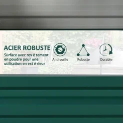 OUTSUNNY Carré Potager De Jardin Dim. 120L X 60l X 30H Cm Tôle D'acier Ondulée Vert -Promos Jardin Noble Magasin 86507401 4