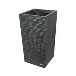Pot Fleurs 'SERENA' 34x34 H66cm Gris En Caoutchouc Recyclé