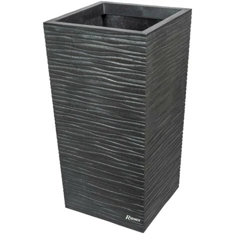 Pot Fleurs 'SERENA' 34x34 H66cm Gris En Caoutchouc Recyclé 4 Pot Fleurs 'SERENA' 34x34 H66cm Gris En Caoutchouc Recyclé – Image 2