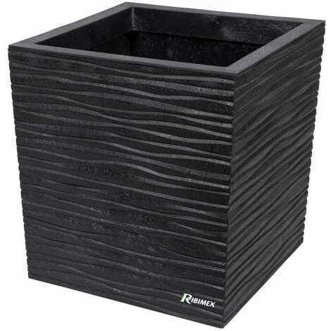 Pot Fleurs 'SERENA' 34x34 Hauteur 36cm Gris En Caoutchouc Recyclé 4 Pot Fleurs 'SERENA' 34x34 Hauteur 36cm Gris En Caoutchouc Recyclé – Image 2