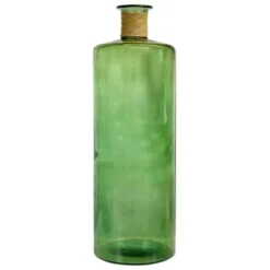 Grand Vase Bouteille En Verre Recyclé - D. 25 X H. 75 Cm - Vert - ABALONA