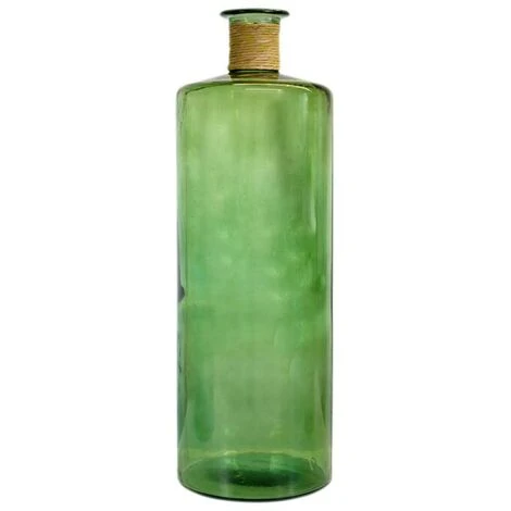 Grand Vase Bouteille En Verre Recyclé - D. 25 X H. 75 Cm - Vert - ABALONA 3 Grand Vase Bouteille En Verre Recyclé - D. 25 X H. 75 Cm - Vert - ABALONA