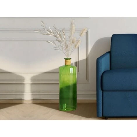 Grand Vase Bouteille En Verre Recyclé - D. 25 X H. 75 Cm - Vert - ABALONA 4 Grand Vase Bouteille En Verre Recyclé - D. 25 X H. 75 Cm - Vert - ABALONA – Image 2