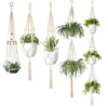 Lot De 5 Cintres En Macramé Pour Plantes D'intérieur à Suspendre Au Mur Panier à Fleurs Porte-pot Boho Home Decor, Blanc Pratique 1 Lot De 5 Cintres En Macramé Pour Plantes D'intérieur à Suspendre Au Mur Panier à Fleurs Porte-pot Boho Home Decor, Blanc Pratique -Promos Jardin Noble Magasin 87221266 1