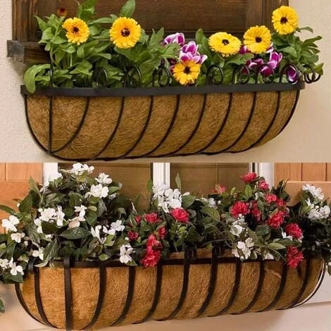 Trough Coco Liner Demi-Lune Forme Panier De Jardinière En Fibre De Coco Tentures Murales Naturelles Jardinière De Noix De Coco Pour Décoration De Fleurs De Jardin,États-Unis,24inch Pratique 4 Trough Coco Liner Demi-Lune Forme Panier De Jardinière En Fibre De Coco Tentures Murales Naturelles Jardinière De Noix De Coco Pour Décoration De Fleurs De Jardin,États-Unis,24inch Pratique – Image 2