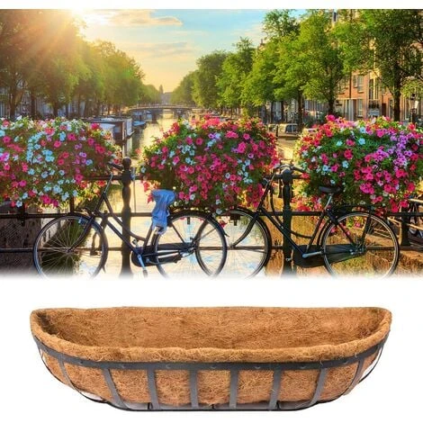 Trough Coco Liner Demi-Lune Forme Panier De Jardinière En Fibre De Coco Tentures Murales Naturelles Jardinière De Noix De Coco Pour Décoration De Fleurs De Jardin,États-Unis,24inch Pratique 6 Trough Coco Liner Demi-Lune Forme Panier De Jardinière En Fibre De Coco Tentures Murales Naturelles Jardinière De Noix De Coco Pour Décoration De Fleurs De Jardin,États-Unis,24inch Pratique – Image 4
