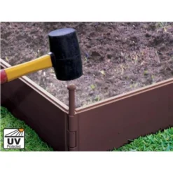 Carré Potager Modulable En Résine 260 Litres - L120 X L120 X H20 Cm Marron - POTALY