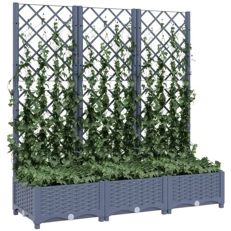 Elegant-Stil Jardinière Avec Treillis Gris Foncé 120x40x121,5 Cm PP,pour Salon/Jardin,Montage Facile,8,79 Kg 5 Elegant-Stil Jardinière Avec Treillis Gris Foncé 120x40x121,5 Cm PP,pour Salon/Jardin,Montage Facile,8,79 Kg – Image 3