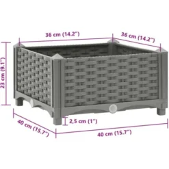 Lit Surélevé 40x40x23 Cm Polypropylène VidaXL -Promos Jardin Noble Magasin 87878557 3