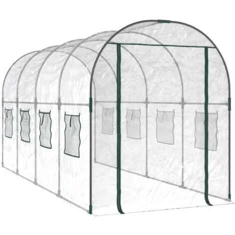 Serre Transparent 160x400x190 Cm PVC Et Acier Enduit De Poudre VidaXL 3 Serre Transparent 160x400x190 Cm PVC Et Acier Enduit De Poudre VidaXL