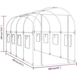 Serre Transparent 160x400x190 Cm PVC Et Acier Enduit De Poudre VidaXL 9 Serre Transparent 160x400x190 Cm PVC Et Acier Enduit De Poudre VidaXL -Promos Jardin Noble Magasin 87878568 3