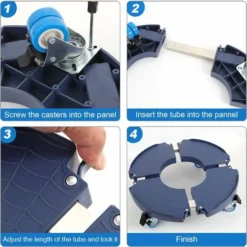 Porte Plante A Roulettes Rotation à 360°, Capacité De 200 KG, Plateau Roulant Réglable Ø 40-54cm, Support De Pot De Fleur Pour Intérieur à Extérieur, Plante,Pied De Parasol,Poubelle,Bleu 11 Porte Plante A Roulettes Rotation à 360°, Capacité De 200 KG, Plateau Roulant Réglable Ø 40-54cm, Support De Pot De Fleur Pour Intérieur à Extérieur, Plante,Pied De Parasol,Poubelle,Bleu -Promos Jardin Noble Magasin 87900773 5