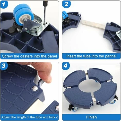 Porte Plante A Roulettes Rotation à 360°, Capacité De 200 KG, Plateau Roulant Réglable Ø 40-54cm, Support De Pot De Fleur Pour Intérieur à Extérieur, Plante,Pied De Parasol,Poubelle,Bleu 7 Porte Plante A Roulettes Rotation à 360°, Capacité De 200 KG, Plateau Roulant Réglable Ø 40-54cm, Support De Pot De Fleur Pour Intérieur à Extérieur, Plante,Pied De Parasol,Poubelle,Bleu – Image 5