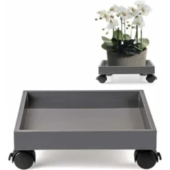 MINKUROW Support De Pot De Fleur À Roulette, Porte Plante A Roulettes, Soucoupe Pour Plantes En Abs, Pour Déplacer Les Jardinières En Pot, Plantes À Fleurs De Pont, Capacité De Charge 50kg(Carré)