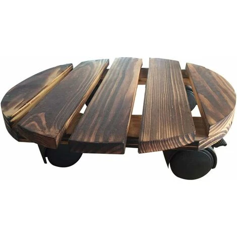 Caddy Rond En Bois D'Usine Avec L'Usine Mobile De Roues De Roulement Support De Pot De Fleur Roulant Pour Jardin Domestique Intérieur Extérieur 4 Caddy Rond En Bois D'Usine Avec L'Usine Mobile De Roues De Roulement Support De Pot De Fleur Roulant Pour Jardin Domestique Intérieur Extérieur – Image 2